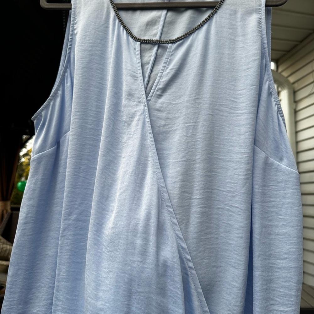 Jennifer Lopez Light Blue Sleeveless Draped Camisole